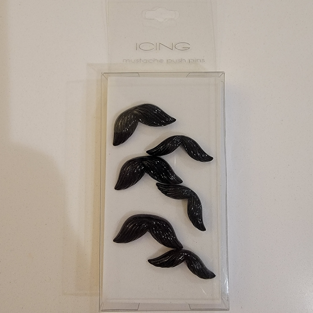 Mustache push pins